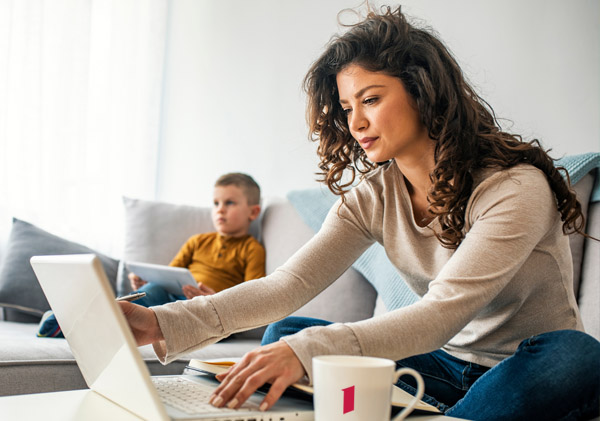 Woman learning more about protecting her business email account